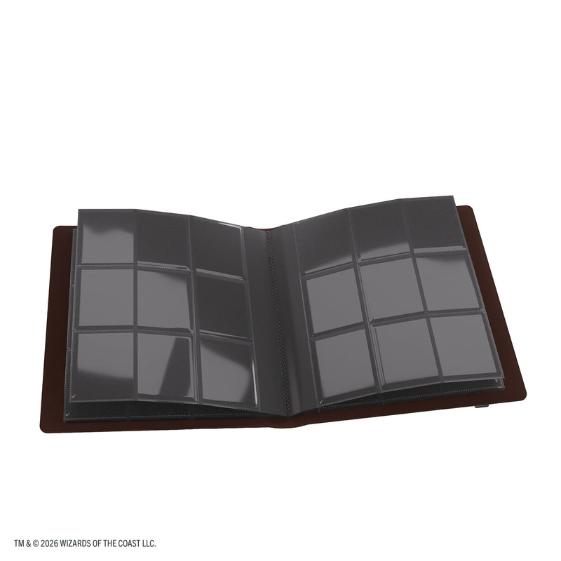 Load image into Gallery viewer, Magic: The Gathering | Secrets of Strixhaven Cards Almanac Slipcase Album 18-Pocket - Silverquill - view of open album showing card sheets.
