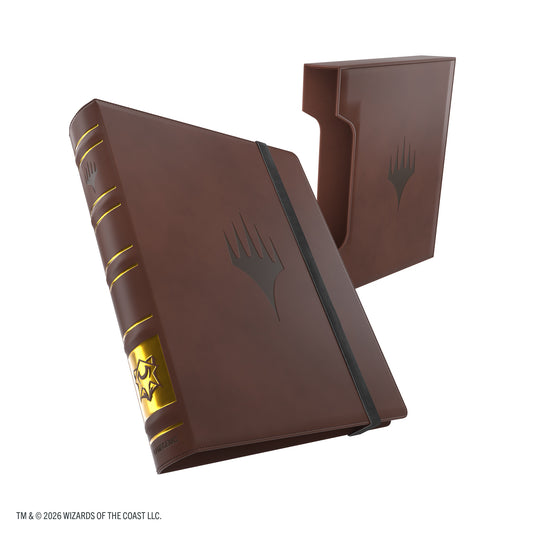 Magic: The Gathering | Secrets of Strixhaven Cards Almanac Slipcase Album 18-Pocket - Lorehold - view of album outside of slide case with Magic the Gathering branding. 