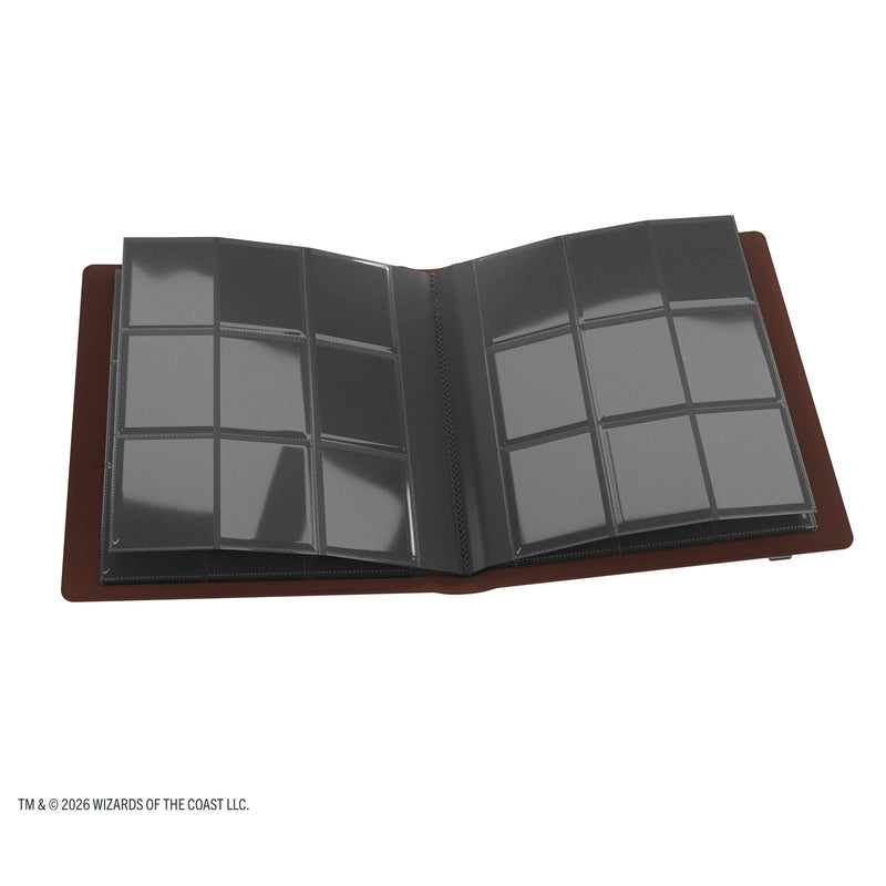 Load image into Gallery viewer, Magic: The Gathering | Secrets of Strixhaven Cards Almanac Slipcase Album 18-Pocket - Lorehold - view of open album showing two 9 pocket card sheets.
