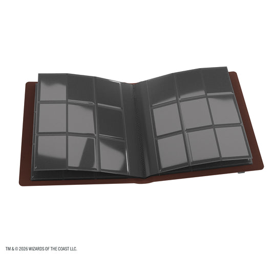 Magic: The Gathering | Secrets of Strixhaven Cards Almanac Slipcase Album 18-Pocket - Lorehold - view of open album showing two 9 pocket card sheets.
