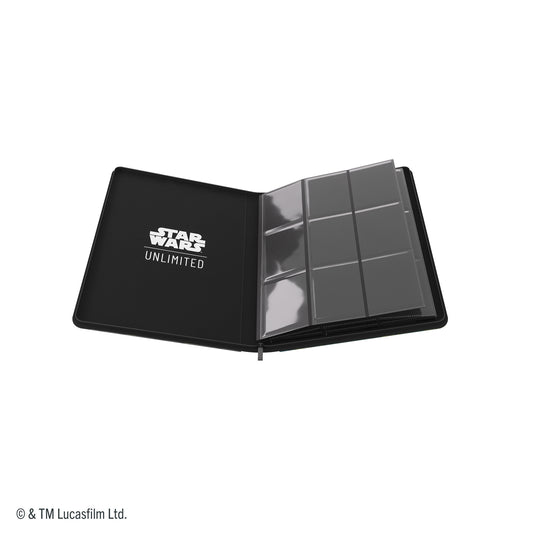 Star Wars: Unlimited Zip-Up Album 18-Pocket - The First Legion & Teebo - View of open card binder with Star Wars Unlimited branding on the cover. 