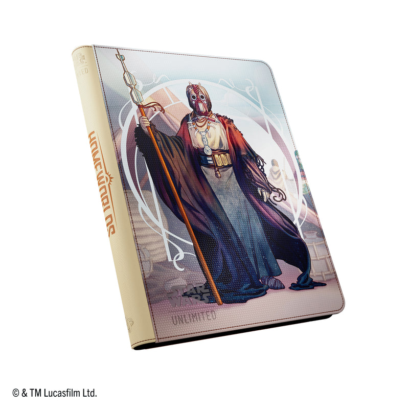 Load image into Gallery viewer, Star Wars: Unlimited Zip-Up Album 18-Pocket - The Chieftain &amp; A'Kobe - View of front of binder featuring art of The Chieftain. 
