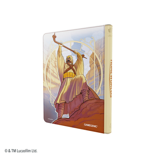 Star Wars: Unlimited Zip-Up Album 18-Pocket - The Chieftain & A'Kobe - Back of binder featuring art of Star Wars character. 