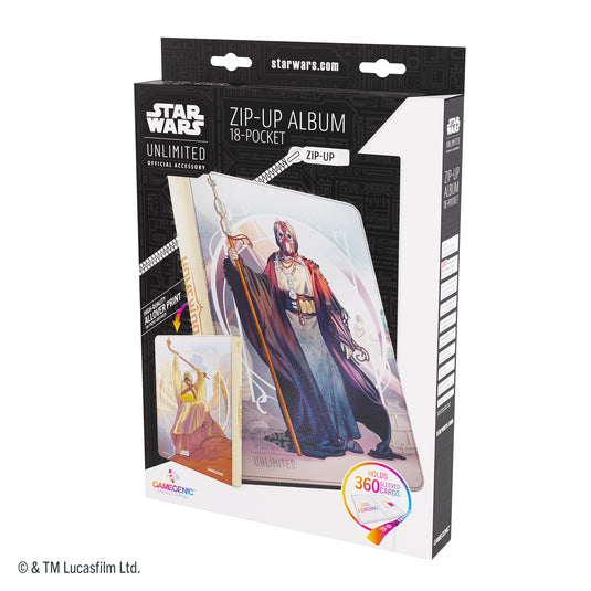 Star Wars: Unlimited Zip-Up Album 18-Pocket - The Chieftain & A'Kobe - Front of packaging featuring images of zip-up album.