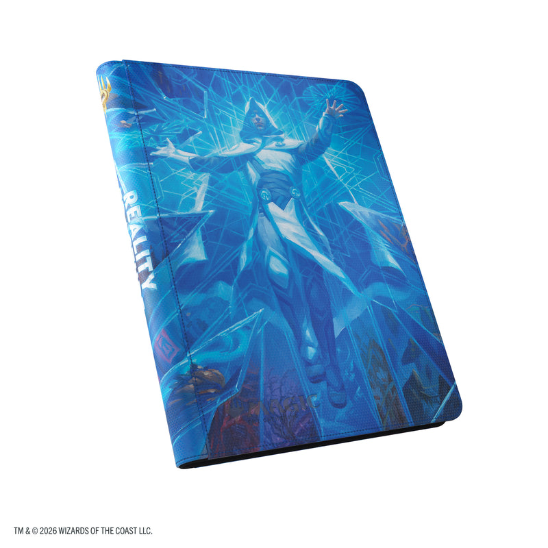Load image into Gallery viewer, Magic: The Gathering | Reality Fracture Zip-Up Album 18-Pocket - Overwrite the Multiverse  Front of card album featuring art of Magic the Gathering character on blue background.
