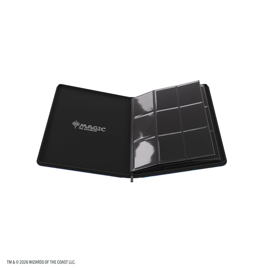 Magic: The Gathering | Reality Fracture Zip-Up Album 18-Pocket - Overwrite the Multiverse - View of open card album showing card sheets and Magic the Gathering branding.