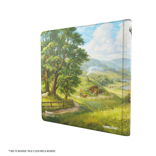 Magic: The Gathering | The Hobbit Zip-Up Album 24-Pocket - The Shire - View of back of card album featuring art of The Shire. 