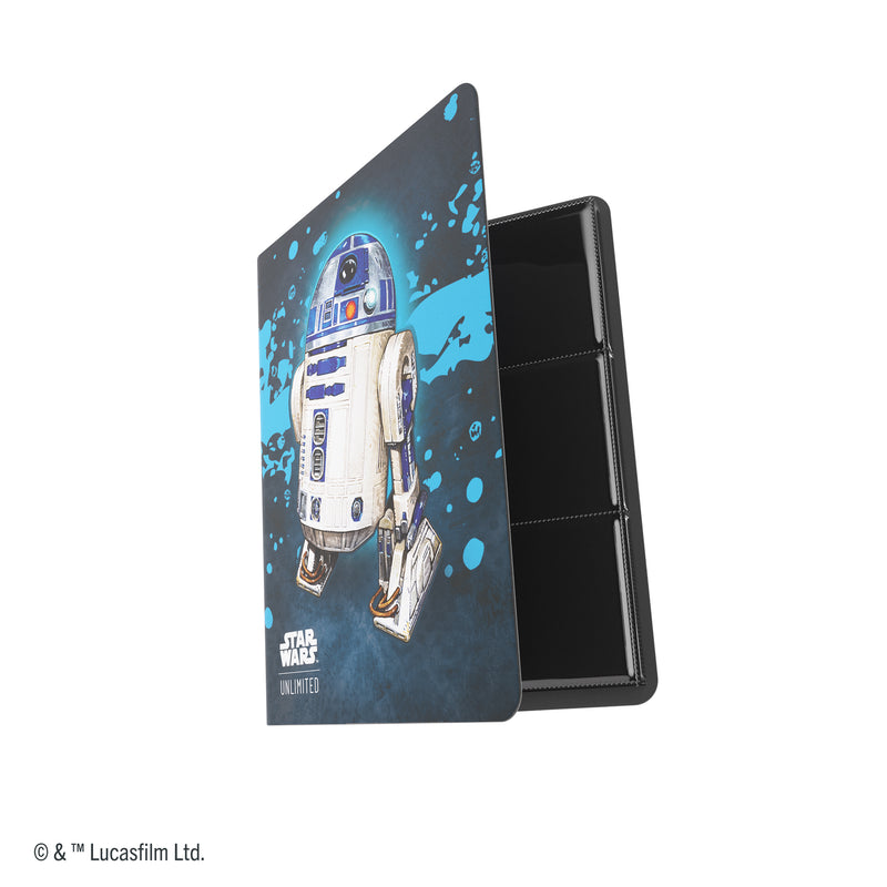 Load image into Gallery viewer, Star Wars: Unlimited 18-Pocket Album - C-3PO/R2-D2 front of album partially opened with art of R2-D2

