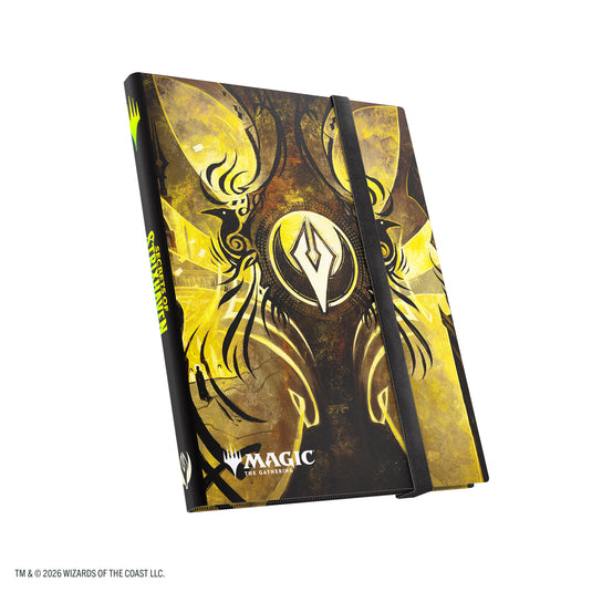 Magic: The Gathering | Secrets of Strixhaven Casual Album 18-Pocket  - Silverquill - view of front of album featuring black and gold Silverquill art design.