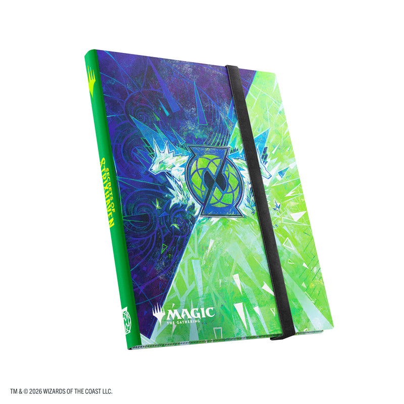 Load image into Gallery viewer, Magic: The Gathering | Secrets of Strixhaven Casual Album 18-Pocket  - Quandrix - view of front of album with blue and green Quandrix art design.
