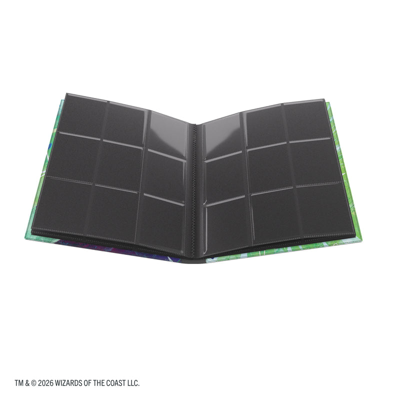 Load image into Gallery viewer, Magic: The Gathering | Secrets of Strixhaven Casual Album 18-Pocket  - Quandrix - view of open album showing cart sheets.
