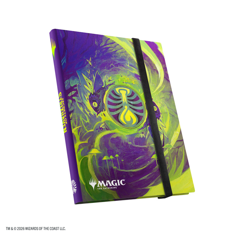 Load image into Gallery viewer, Magic: The Gathering | Secrets of Strixhaven Casual Album 18-Pocket  - Witherbloom - view of front of album featuring purple and green Witherbloom art design.
