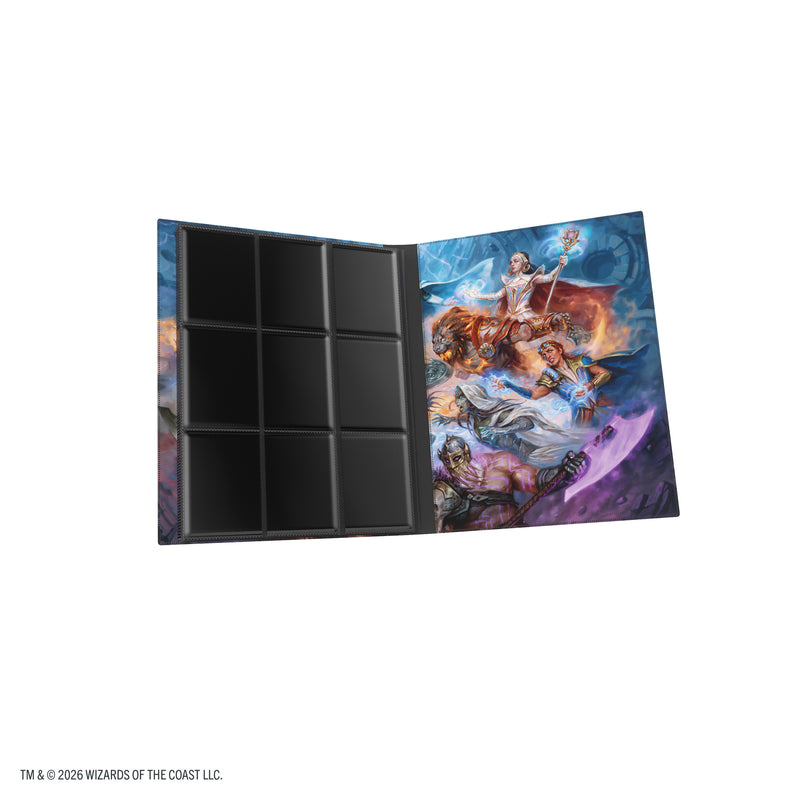 Load image into Gallery viewer, Magic: The Gathering | Reality Fracture Casual Album 18-Pocket  - Face Yourself - View of open card album showing card sheets and back cover.
