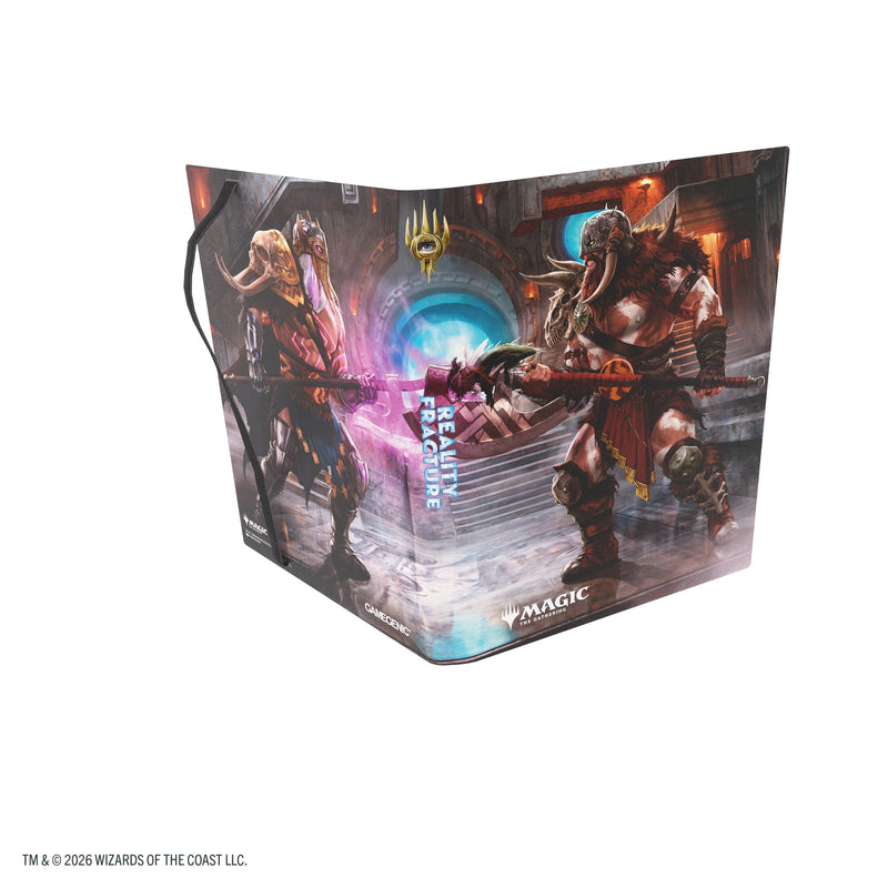 Load image into Gallery viewer, Magic: The Gathering | Reality Fracture Casual Album 18-Pocket  - Garruk of the Veil/Garruk Uncursed - View of open card album showing front and back cover with art of Magic the Gathering characters and Reality Fracture on the spine.
