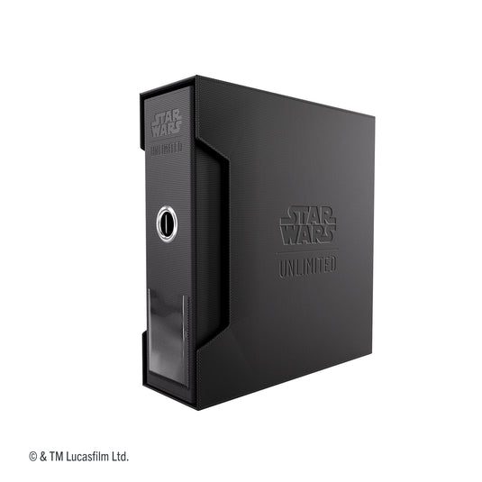Star Wars: Unlimited Premium Cardport 18-Pocket - View of binder with a clear window on the spine.