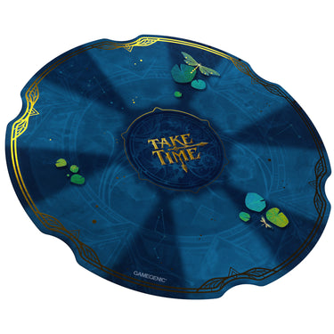 Take Time Premium Game Mat - view of front of game mat with blue circular design. 