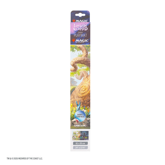 Magic: The Gathering | Lorwyn Eclipsed Shiny Playmat - Temple Garden packaging front of box.