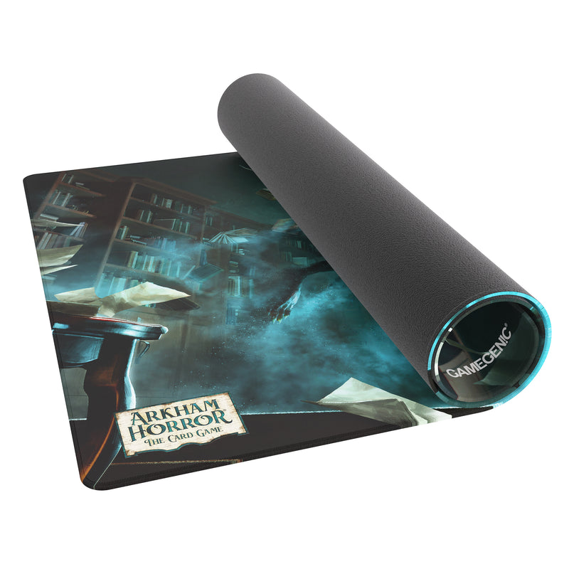 Load image into Gallery viewer, Image of Arkham Horror: Game Mat - Blood Ward partially rolled-up

