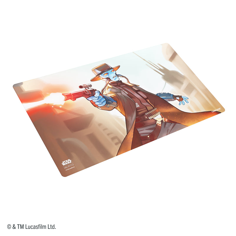 Load image into Gallery viewer, Star Wars: Unlimited Game Mat - Cad Bane - view of front of game mat featuring art of Cad Bane. 

