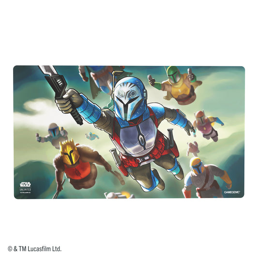 Star Wars: Unlimited Game Mat - Bo-Katan Kryze - view of front of game mat featuring art of Bo-Katan Kryze. 
