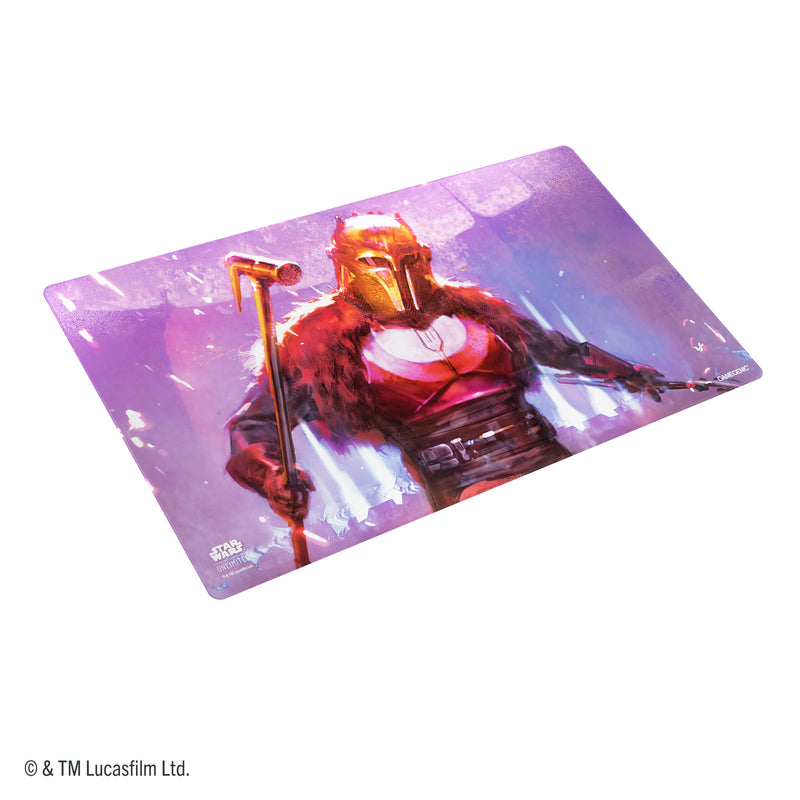 Load image into Gallery viewer, Star Wars: Unlimited Shiny Game Mat - The Armorer - view of front of game mat featuring art of The Armorer. 

