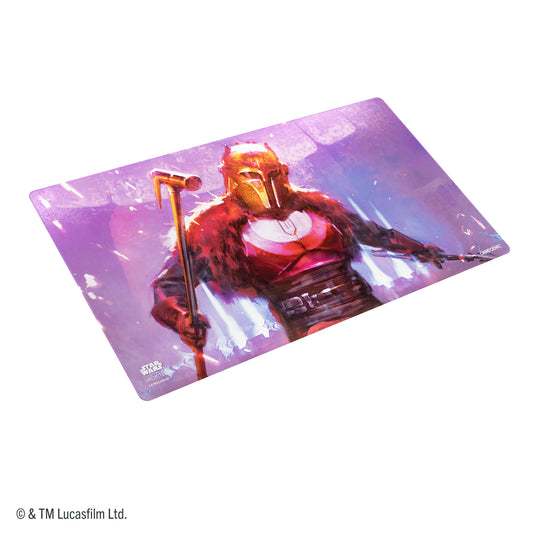 Star Wars: Unlimited Shiny Game Mat - The Armorer - view of front of game mat featuring art of The Armorer. 