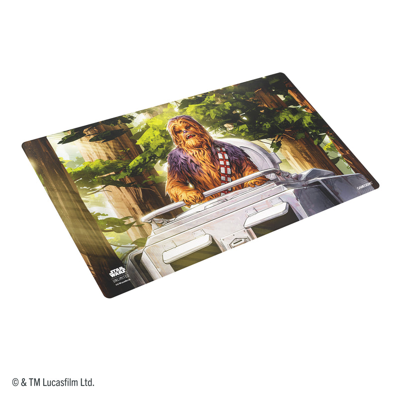 Load image into Gallery viewer, Star Wars: Unlimited Game Mat - Chewbacca - Front of game mat featuring art of Chewbacca. 
