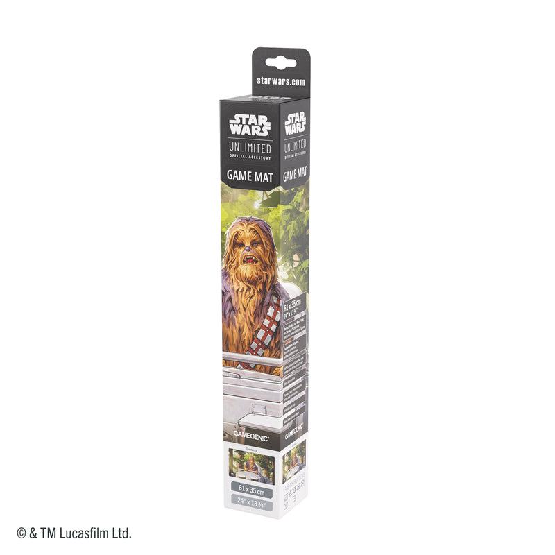 Load image into Gallery viewer, Star Wars: Unlimited Game Mat - Chewbacca - Front of packaging featuring art of Chewbacca. 
