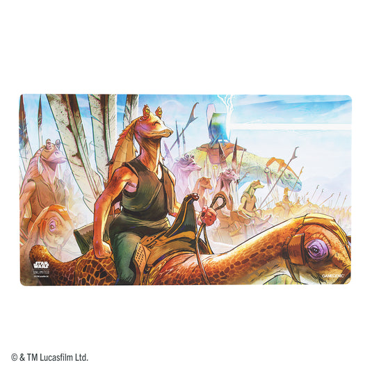 Star Wars: Unlimited Game Mat - Jar Jar Binks - Front of game mat featuring art of Jar Jar Binks. 