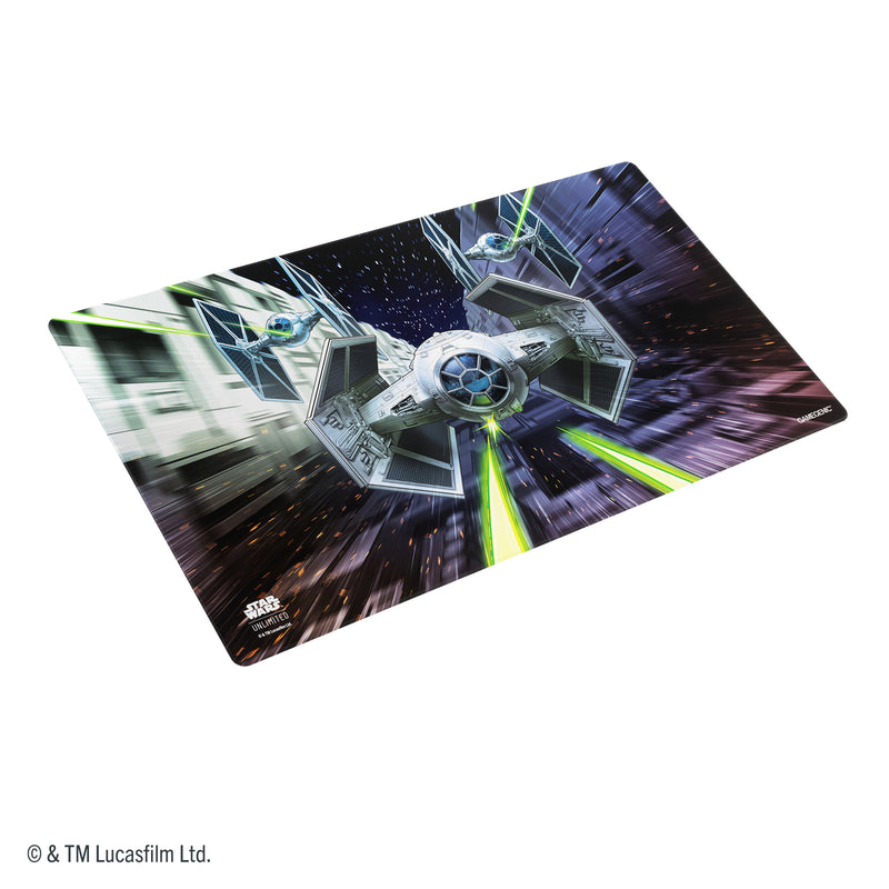 Load image into Gallery viewer, Star Wars: Unlimited Shiny Game Mat - Victor Squadron - Front of game mat featuring art of Victor Squadron. 
