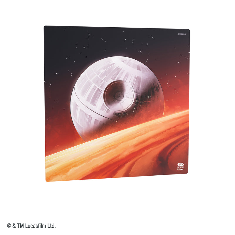 Load image into Gallery viewer, Star Wars: Unlimited Game Mat XL - The Death Star - Front of game mat featuring art of the Death Star.
