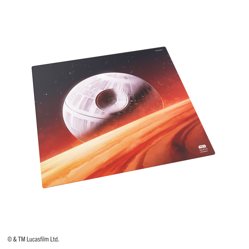 Load image into Gallery viewer, Star Wars: Unlimited Game Mat XL - The Death Star - Front of game mat featuring art of the Death Star.
