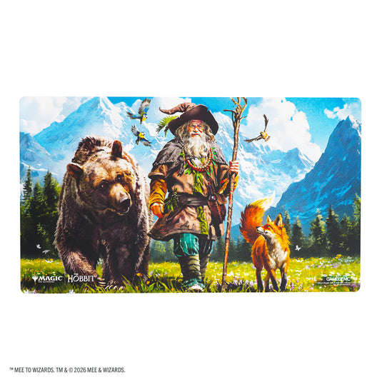 Magic: The Gathering | The Hobbit Prime Playmat - Radagast of Rhosgobel - View of playmat featuring art of Radagast of Rhosgobe.