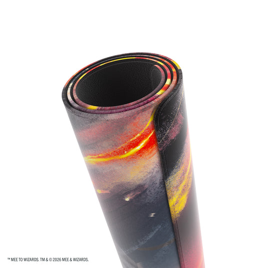 Magic: The Gathering | The Hobbit Shiny Playmat - Gandalf, Shadow's Foe - View of rolled up playmat. 