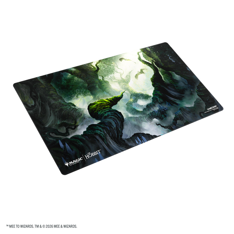 Load image into Gallery viewer, Magic: The Gathering | The Hobbit Shiny Playmat - Mirkwood - View of front of playmat featuring art of Mirkwood. 
