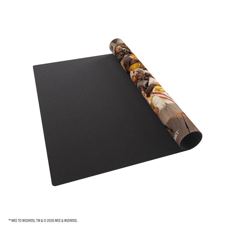 Load image into Gallery viewer, Magic: The Gathering | The Hobbit Prime 2-Player Playmat - Bilbo's Pantry - View of partially rolled up playmat. 

