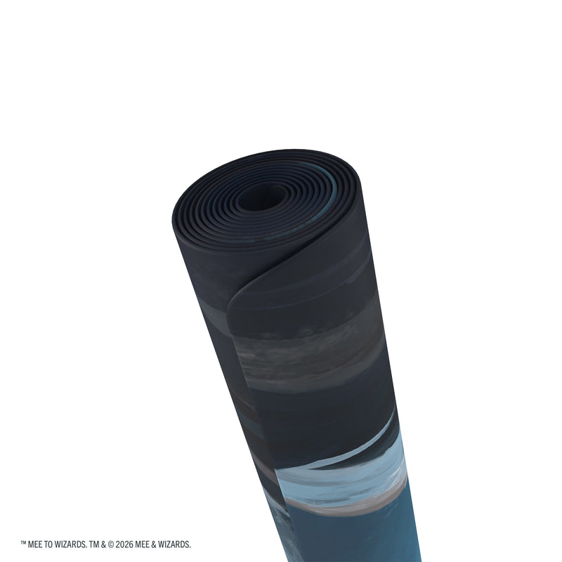 Load image into Gallery viewer, Magic: The Gathering | The Hobbit Prime Table-sized Playmat 6ft - Riddles in the Dark - View of rolled up playmat. 
