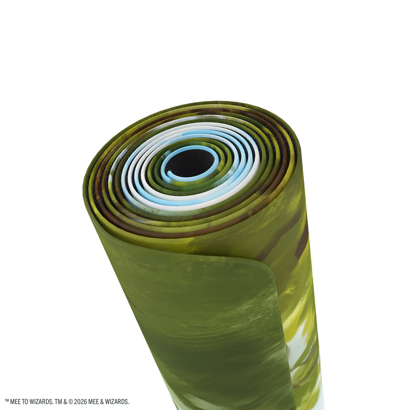 Load image into Gallery viewer, Magic: The Gathering | The Hobbit Prime Table-sized Playmat 8ft - The Fateful Encounter - View of rolled up playmat. 
