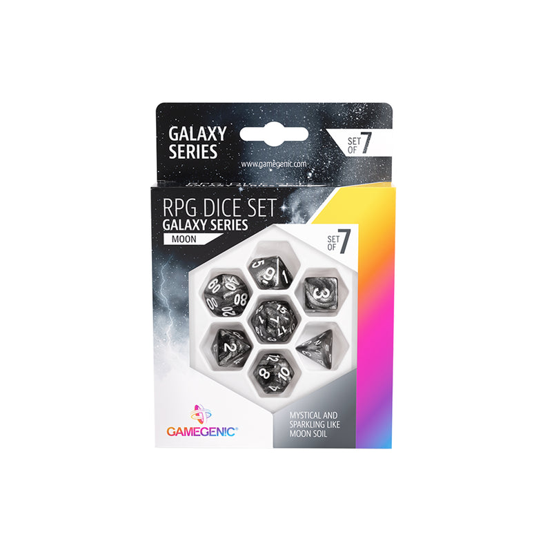 Load image into Gallery viewer, Galaxy Series - Moon - RPG Dice Set (7pcs)
