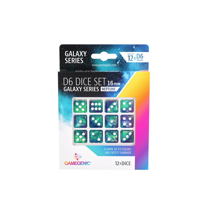 Load image into Gallery viewer, Galaxy Series - Neptune - D6 Dice Set 16 mm (12 pcs)
