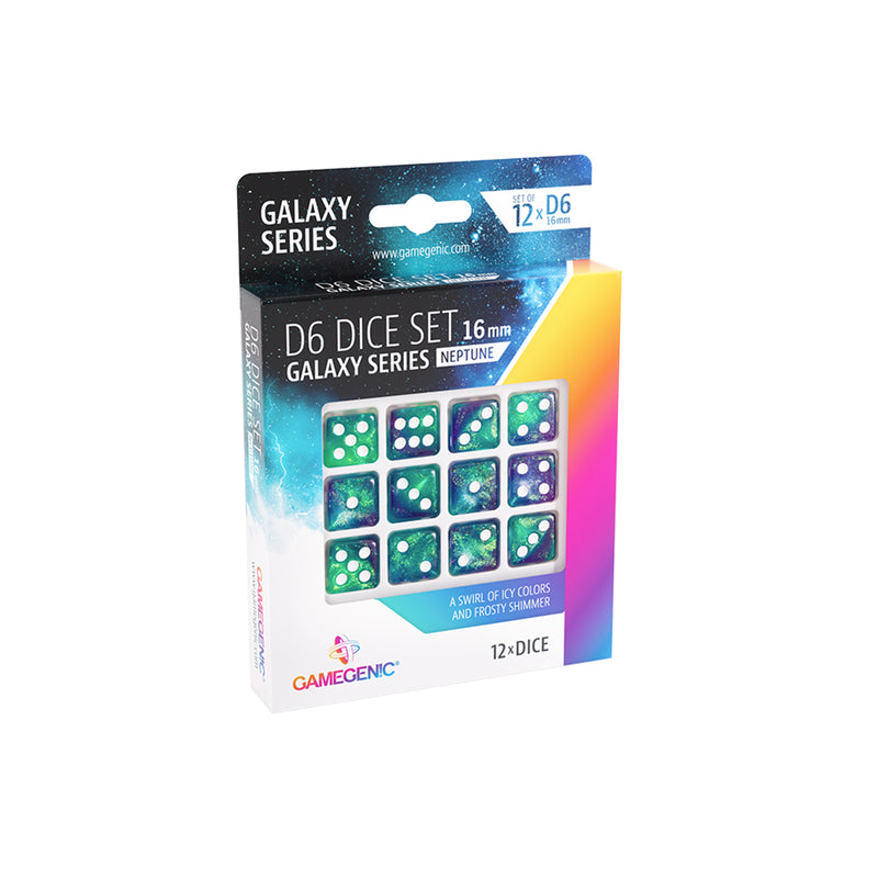 Load image into Gallery viewer, Galaxy Series - Neptune - D6 Dice Set 16 mm (12 pcs)
