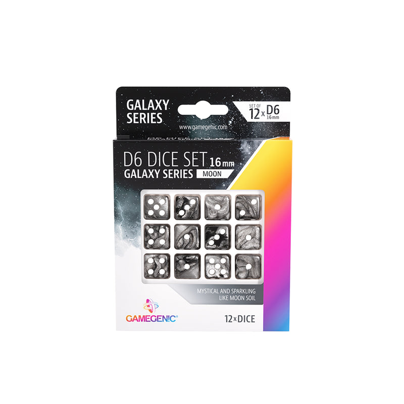 Load image into Gallery viewer, Galaxy Series - Moon - D6 Dice Set 16 mm (12 pcs)
