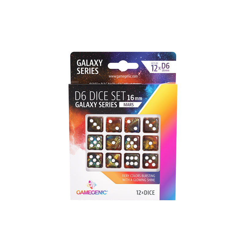 Load image into Gallery viewer, Galaxy Series - Mars - D6 Dice Set 16 mm (12 pcs)
