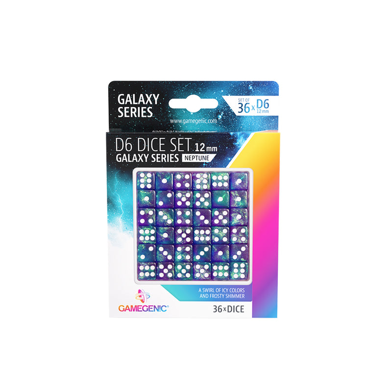 Load image into Gallery viewer, Galaxy Series - Neptune - D6 Dice Set 12 mm (36 pcs)
