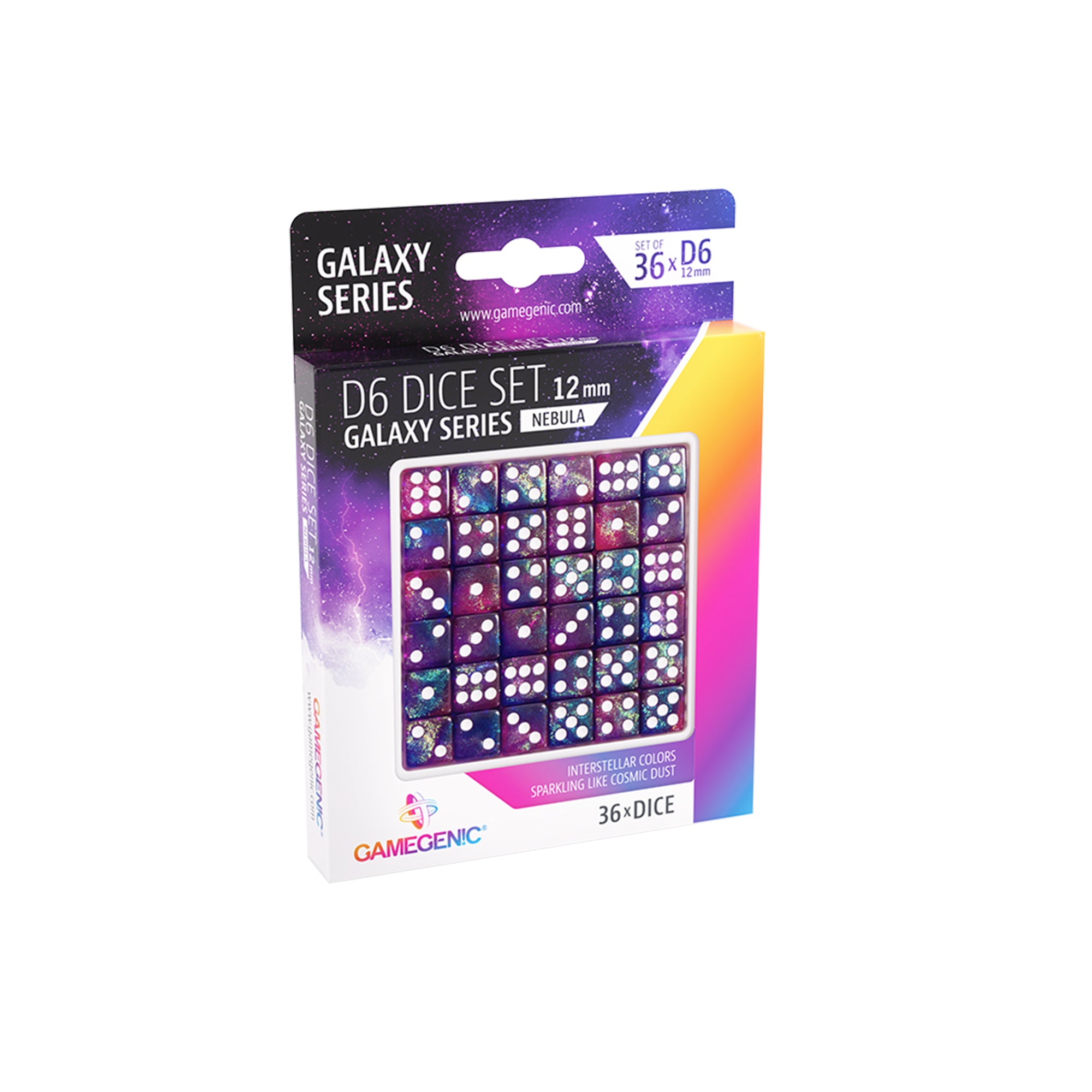 Dès Lumineux Nebula D6 Rouge Et Argenté - Lot De 12 Dés 16 Mm Qui Brillent Dans Le Noir