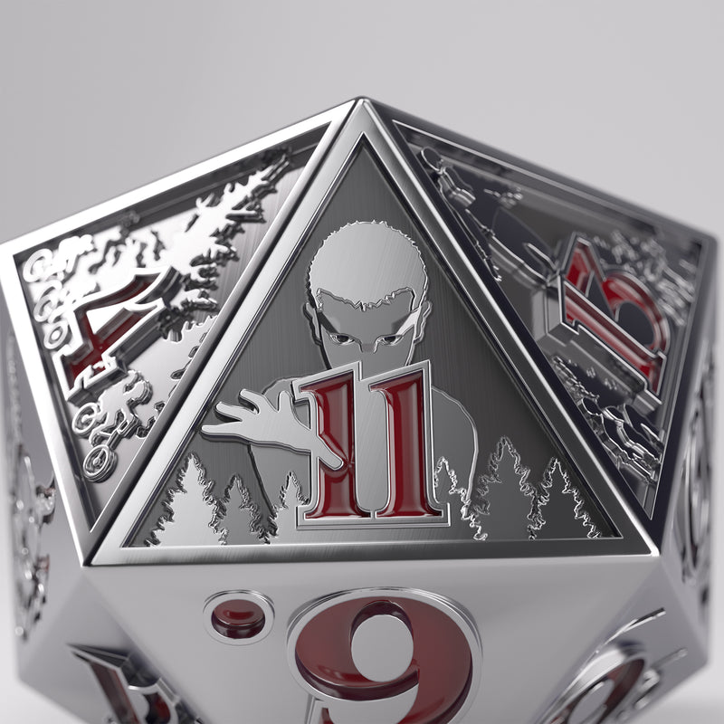 Load image into Gallery viewer, Stranger Things - Hellfire Club Premium Metal D20 Die
