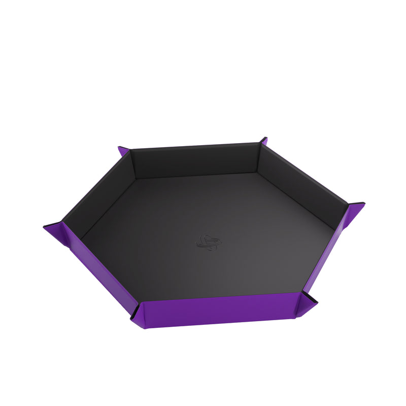 Load image into Gallery viewer, Magnetic Dice Tray Hexagonal Black/Purple
