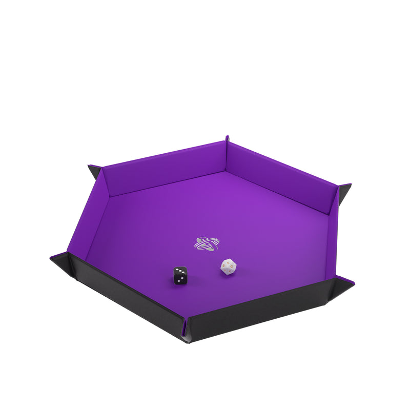 Load image into Gallery viewer, Magnetic Dice Tray Hexagonal Black/Purple
