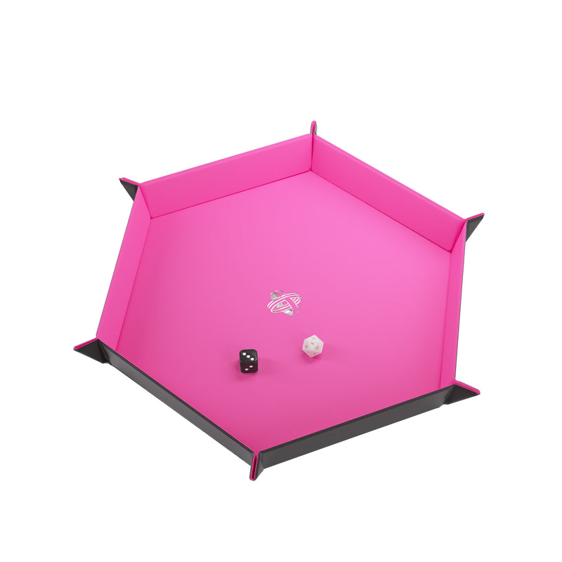 Load image into Gallery viewer, Magnetic Dice Tray Hexagonal Black/Pink
