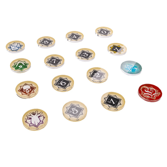 arkham horror card game coin capsules Arkham Horror: Chaos Tokens + Token Bag – Asmodee USA